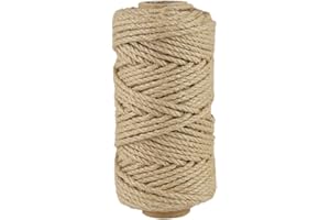 TSSNLUR Natürliche Juteschnur 5 mm, 50 m Hanfseil Juteseil Jutekordel für Bastelarbeiten Pflanzen, Garten, Handgefertigte Kunstwerke, Dekoration, Verpackung und Heimdekoration Jute Schnur for DIY (5 mm)
