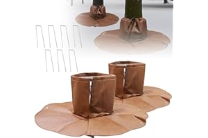 Tesmotor Lot de 2 Protections Contre Le Froid pour Plantes et Arbres jusqu'à 34 cm de diamètre, Protection hivernale pour Palmiers, Double Isolation, diamètre 100 cm, 100 g/m² (Marron)