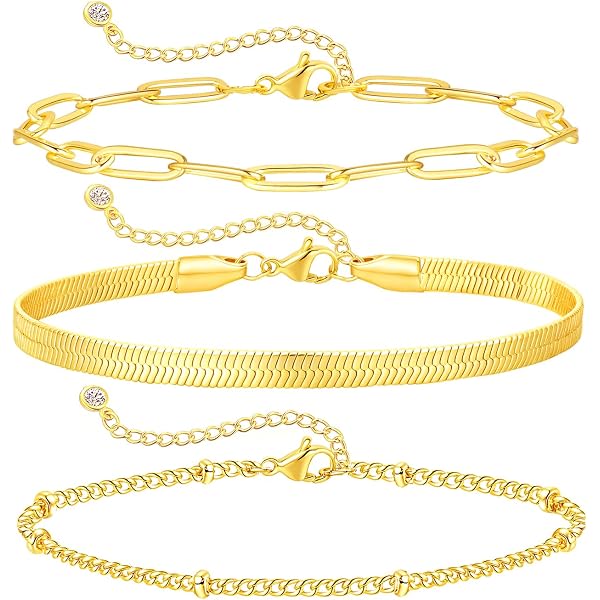 Nelytiya 6 Pièces Bracelets Cheville Femme - Set Or Argent Imperméable Plage Et Quotidien