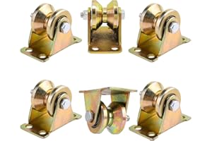 SYLANDA Umlenkrollen für Seile, 6 Stück 30mm U-Nut-Stahl-Lenkrolle Verdickter Stahl Seilrollen Schwerlastrollen für Seile Stahlseile Starke Tragfähigkeit Flaschenzüge im Innen Außenbereich Vorhänge