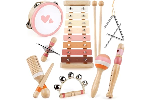 Instrument de Musique Bebe Jeu Bebe Xylophone Tambour Bebe Maracas Bébé Montessori 3 Ans Jouet Garçon Fille 3 4 5 6 Ans