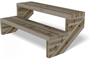 ‎GARTENWELT RIEGELSBERGER Gartenwelt Riegelsberger Terrassentreppe Breite 95 cm Treppe mit 2 Stufen Geschosshöhe 38 cm Massivholz Kiefer kesseldruckimprägniert Komplett-Set Wangen, Bohlen & Schrauben