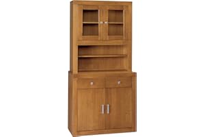 MOBLIT Alacena de Dos Puertas Realizada en Madera de Pino Maciza Color Cerezo Claro Serie Kalpe Medidas (187x91x42) cm (AltoXAnchoXFondo) Robusta y Duradera