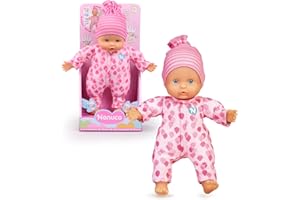 Nenuco Bambola morbida con 3 funzioni, quando gli stringi mani e piedi emette suoni da neonato, può mettere il dito in bocca, +10 mesi, Famosa (NFNA9000)