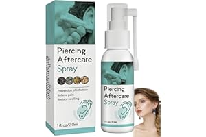 SEMECOMER Piercing Cleaning Solution, Saline Spray Piercing, Piercing Aftercare Spray for Ear, Nose, Tongue & Navel Care, Sterile Saline Solution Piercing & Wound Care, Nose Piercing Cleaning Solution -30ML