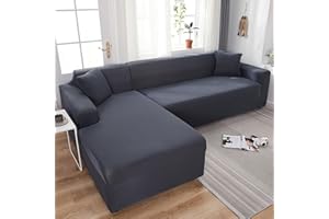 LHKXKKXX Sofa Cover 2/1/3/4 Seater, Sofa Cover L U Shape Corner Sofa Stretch Sofa/Couch Cover, Universal Couch Cover, Sofa Cover Sofa Throw Sofa Protector (L Shape Corner Sofa Requires Two), Dark Grey, 4