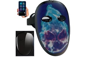 megoo Led Máscara con HD WIFI programable de reproducción de vídeo,fresco digital led light-up Mascara para Halloween carnaval mascarada