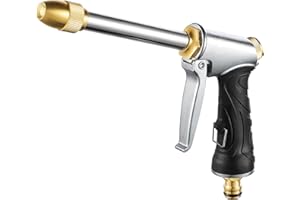 Fippy Pistolet d'arrosage Métal à Long Manche, Pistolet d'arrosage de Jardin, pour Lavage de Voiture, Arrosage de Plantes, Douche pour Animaux de Compagnie