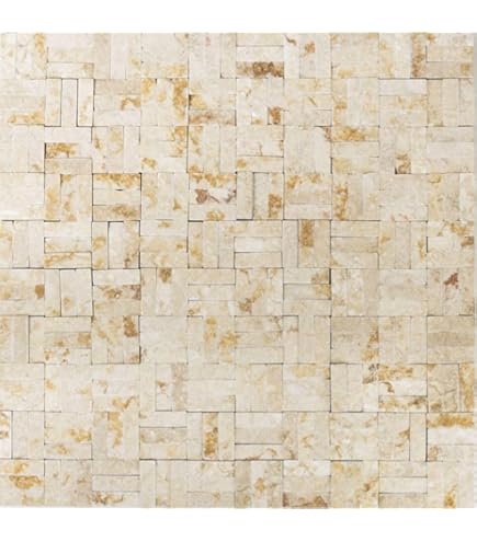 Piastrelle Mosaico In Travertino Chiaro 3D - Ideale Per Bagno, Cucina E Rivestimenti Pareti - Foto 8