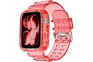 DABAOZA Kompatibel mit Apple Watch Band 38 mm 40 mm 42 mm 44 mm mit Glitzer Bumper Case, Frauen Silikon weich bequem verstellbar Armband für iWatch SE Serie 6/5/4/3/2/1