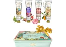 Dia de la Madre Regalos Para Mujer Caja Belleza 4 Crema De Manos Frances Manteca De Karite, Perfume Verbena, Rosa, Lirio De L