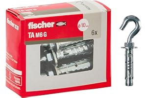 Fischer 71256 Tacos acero TA M 6 con gancho, diámetro 10 mm, M6 + gancio