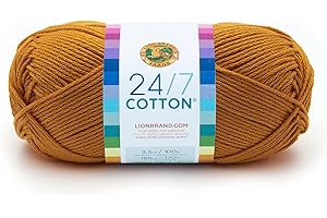 Lion Brand Yarn Company-Matassa di Filato in Cotone, in Puro Cotone, Colore: Solidago