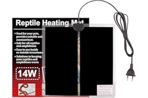 AIICIOO Tappetino riscaldante per rettili scaldabagno - tappetini riscaldanti per terrario Tappetino riscaldante per Acquario per rettili, lucertole, Tartarughe, Serpenti, 14 W, 28 * 28 cm
