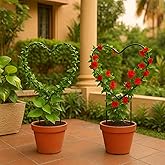 ecofynd 2 Pack Black Iron Garden Trellis for Climbing Plants | Rust Free Vine Plant Metal Support Wire with Black Coating | H