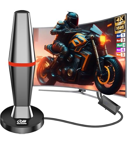 Antenna TV Interna Amplificata 2025 - Ricezione 4K/1080p, 360°, Con Base Magnetica, Cavo 3m - Foto 10
