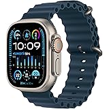 Apple Watch Ultra 2 GPS + Cellular 49mm Smartwatch con robusta cassa in titanio e Cinturino Ocean blu. Fitness tracker, GPS d