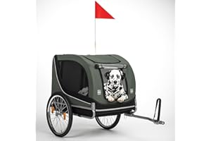 SPRINGOS Remolque de bicicleta para perros hasta 40 kg incl. bandera