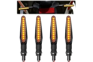 Paicreate 4 Piezas Intermitentes Moto Intermitentes Moto LED 12V Universales Luz Señal de Giro Ámbar Luz Estroboscópica Impermeable para Motocicleta Cruiser Scooter