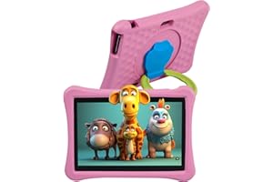 Veidoo Kids Tablet PC, 10 inch Android Tablet for Kids with 8GB(4+4 Expand) RAM, 64GB ROM, EVA Shockproof Case, Eye Protection IPS Screen, Premium Parent Control Pre-Installed Educational APP(Pink)