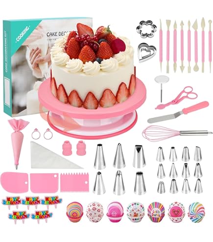 Cake Mix 64 Pcs Cake Decorating Kit For Beginners Includes Video