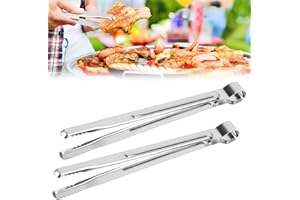 MPLEHDA Pinze da Cucina, 2 Pezzi Pinze da Barbecue, 25cm Pinza in Acciaio Inox Utilizzato, Pinza Cucina, Adatto per Pasta per Cucinare, Barbecue, Grigliare, Buffet, Insalate, Cubetti di Ghiaccio