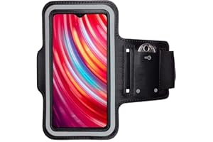 CoverKingz Sportarmband für Xiaomi Redmi Note 8 Pro - Armtasche mit Schlüsselfach Oberarm Halterung - Sport Laufarmband Handy Armband Schwarz
