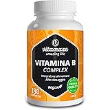 Vitamaze® Vitamina B Complex Alto Dosaggio, 180 Compresse Vegan de Vitamine B con Biotina, Acido Folico, Vitamina B12, Vitami