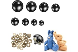 ZHDWC Large Safety Eyes, Plastic Eyes for Crochet 160 PCS 10-30mm Black Safety Eyes with Washers Plush Animal Eyes Plastic Safety Eyes for DIY Plush Doll Teddy Bear Eye Making Supplies, Eight Sizes.