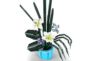 URGEAR Lys Fleur de Luan Construction de Blocs pour Adultes 1513pcs Grande 63*43cm Plantes Artificielles Décoration Botanique Bouquet Set Cadeaux Saint-Valentin Collection Fleurs pour Grand-Mère Maman