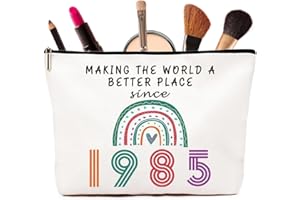 VivaJoy 40th Birthday Gifts for Women - Rainbow Cosmetic Bags, Personalised 40 Year Old Lady Present Ideas for Mum, Best Friend, Sister, Wife, Multicolour Makeup Bag