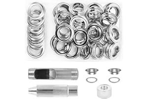 VADUDA 20mm Eyelet Punch Kit 54Pcs Large Grommets Eyelets Kit Tool Eyelets and Punch Tarpaulin Eyelet Kit with Grommet Setting Tool for Curtains Canvas Fabric Leather Clothing Shoes Craft Making