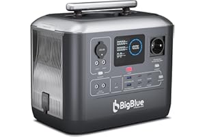 【10ms ASI & 1,5h Charge Rapide】BigBlue 1075Wh Générateur Solaire Portable, Station d’alimentation Sorties CA 1000W, Générateur Électrique avec LiFePO4 Batterie pour Camping Maison Voyage Urgences