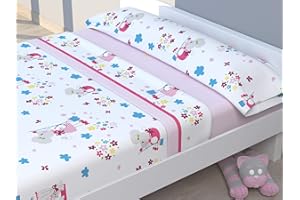 CABELLO TEXTIL HOGAR - Juego de sábanas Infantiles de Microfibra Transpirable Mod. Ratoncita (Cama de 105 cm (105_x_190/200 cm))