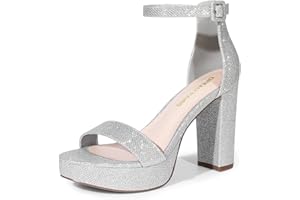 DREAM PAIRS Women's Platform Chunky High Heeled Sandals Open Toe Block Heels Ankle Strap Dress Shoes for Wedding Party Evening