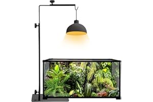 SuQurtom Reptile Heat Lamp Holder Stand, Adjustable 12-25 Inch Metal Small Reptile Dome Holder Stand, Reptile Light Fixture Hanger for Snake Lizard Chick Turtle Spider Terrarium Fish Aquarium