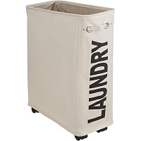 Panier à linge - TECTAKE - Corbeille à linge rectangulaire en matière synthétique avec une capacité de 100 L - Beige - Maison
