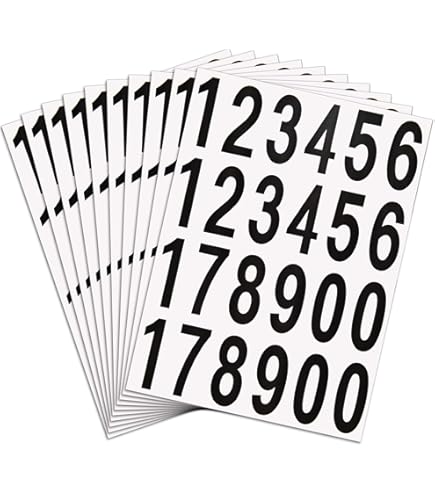 Adesivi Numeri Per Cassetta Postale - 10 Fogli Vinile Impermeabile, Numeri 0-9 Da 10 Cm Per Esterni - Foto 8