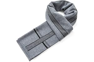 Villand Luxuriöser Merinowolle Gestreifter Herren Schal - Geschenkbox Eingewickelt Winter Weiche Warme Dicke Strickkrawatte für Herren