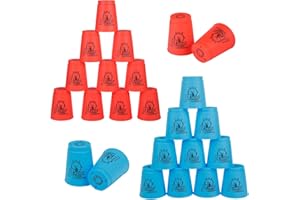 yeesport Sport Stacking Cups, 24pcs Sports Stacking Cups Sport Training Game for Challenge Competition Travel Party Gift for Kids and Adults (Blue & Red)