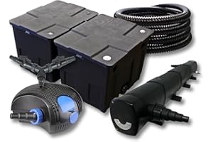 SunSun Kit de filtration de bassin pour 60000l avec 72W Stérilisateur et 100W éco Pompe 25m Tuyau