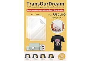 TransOurDream-Transfer Tape,Transportador: un práctico compañero de papel de transferencia oscuro, para resolver la transferencia de patrones pequeños y complejos,A4X5Hojas（ES-PPF-O-5）