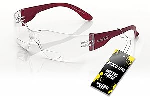 voltX GRAFTER Bifocal Lightweight Reading Safety Glasses (CLEAR LENS +2.5 Dioptre) Cycling Sports Glasses UKCA & CE EN166f UV400 anti fog coated lens