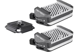 PGYTECH Quick Release Plate & Clamp V2, Arca Swiss Plate Camera Mount with 1/4" to 3/8" Screw Thread for Sony/Nikon/Fuji/DJI Switch Between Tripods/Gimbals/Sliders/Stabilizers(Two Clamps + Plate)