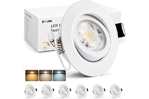 BOJIM LED infälld spotlight 230 V dimbar vit, spotlights 68 mm hålstorlek | 7 W IP44 vattentät, varmvit kall vit neutral vit, takspotlights för badrum kök vardagsrum, set om 6