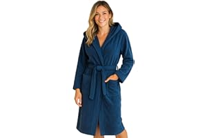 Morgenstern Bademantel Damen mit Kapuze 100% Baumwolle Frottee OEKO-TEX® Morgenmantel Marina