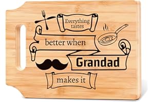 MOIUGULI Grandpa Chopping Board Gift, Handmade Engraved Chopping Board for Grandpa, Thoughtful Grandad Gifts No Harmful Substances, Unique Grandad Gift on Birthday Father's Day Christmas