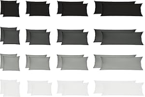 WASSERBETTEN-MARKENSHOP Wasserbetten-Markensho Renforcé poszewka na poduszkę, poszewki na poduszki, dwupak, 100% bawełna, 40 x 40 cm, szara