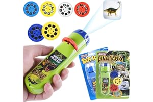 Yeelan Antorcha del Proyector Luz de Proyección Antorchas Pequeñas Lámpara Linterna Hora de Acostarse Luz Nocturna para Niños, Bebés, Pequeños (48 Imágenes, 2 Juegos, Dinosaur+Sea World)