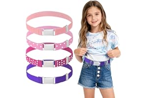 YUUCHORINGEE 4 Stück Kindergürtel Mädchen Jungen, Elastischer Gürtel Kinder Jungen Mädchen 2.5cm Breit 55cm Lang, Gürtel für Kinder im Mehrfarbigen Set mit Schlichter Moderner Gestaltung für Alltag und Schule